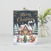 Carte de Noël Cabane de Bois (Debout devant)