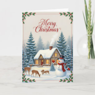 Carte de Noël Cabane d'Hiver Sérénité