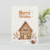 Carte de Noël Cabine confortable | Vacances rustiq (Debout devant)