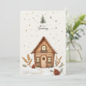 Carte de Noël Cabine confortable | Vacances rustiq (Debout devant)