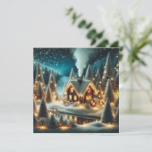 Carte de Noël Cabine hiver confortable (Debout devant)