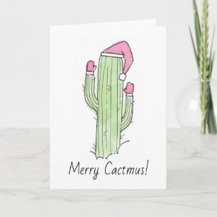 Carte de Noël Cactus aquarelle