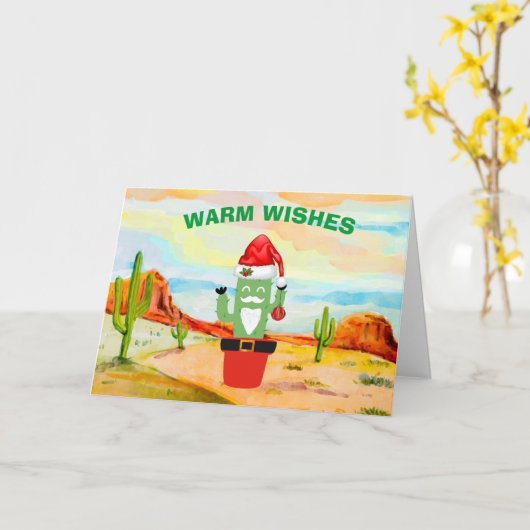 Carte de Noël Cactus du Sud-Ouest (Fleur jaune)