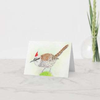 Carte de Noël Cactus Wren Bird
