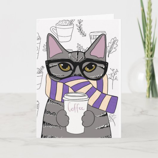 CARTE DE NOËL CAFÉ CAT MEOWE (Devant)