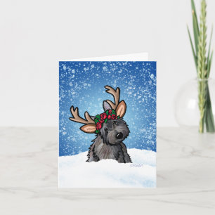 Carte de Noël Cairn Terrier Reindeer