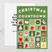 Carte de Noël Calendrier de l'Avent (Devant / Derrière)