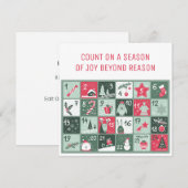 Carte de Noël Calendrier de l'Avent (Devant / Derrière)