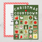 Carte de Noël Calendrier de l'Avent (Devant / Derrière)