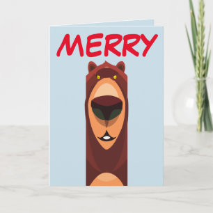 CARTE DE NOËL CALIN OURS BRUN MIGNON