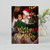 Carte de Noël Calligraphie Photo Verticale (Debout devant)