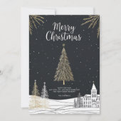 Carte de Noël Calligraphie Script Fête (Devant)