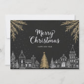 Carte de Noël Calligraphie Script Fête (Devant)