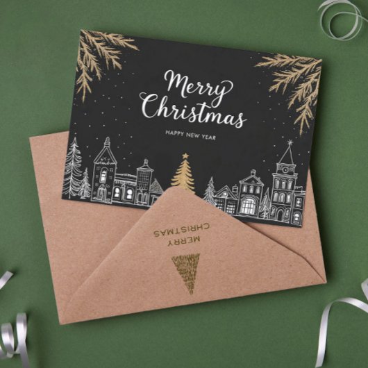 Carte de Noël Calligraphie Script Fête