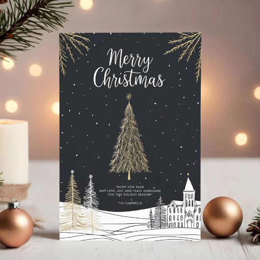 Carte de Noël Calligraphie Script Fête