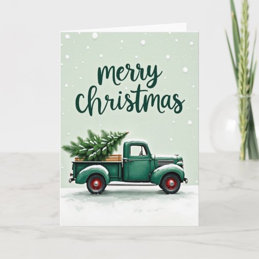 Carte de Noël Camion Arbre de Noël (Devant)