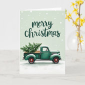 Carte de Noël Camion Arbre de Noël (Fleur jaune)