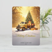 Carte de Noël Camion Doré Arbre de Noël (Debout devant)