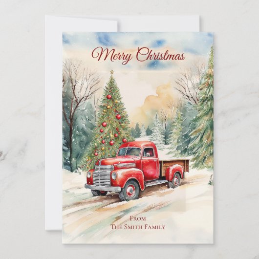 Carte de Noël Camion Rouge (Devant)