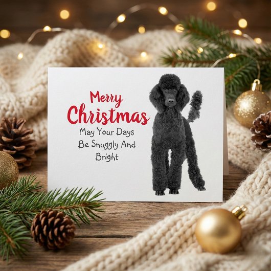 Carte de Noël Caniche Standard