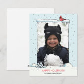 Carte de Noël Cardinal Rouge, Carte de fêtes Cardi (Devant / Derrière)