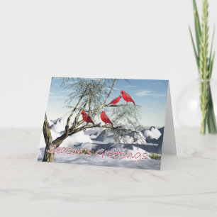 Carte de Noël Cardinal Rouge, Paysage hivernal