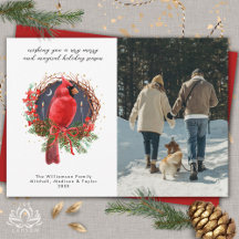 Carte de Noël Cardinal Yule Solstice Fête Photo