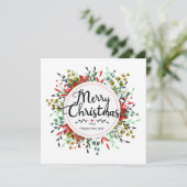 Carte de Noël carré Flower Wreath (Debout devant)