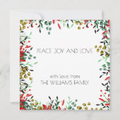 Carte de Noël carré Flower Wreath (Dos)