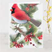 Carte de Noël carte d'art cardinal (Fleur jaune)