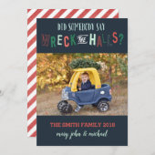 Carte de Noël, Carte photo de vacances, Drôle (Devant / Derrière)