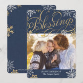 Carte de Noël Carte photo de vacances Flakes (Devant / Derrière)