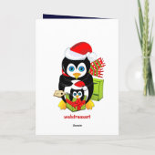 Carte de Noël Cartoon mignonne avec arbre et chats (Dos)