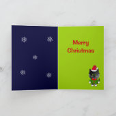 Carte de Noël Cartoon mignonne avec arbre et chats (Intérieur)