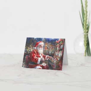 Carte de Noël Casino Père Noël