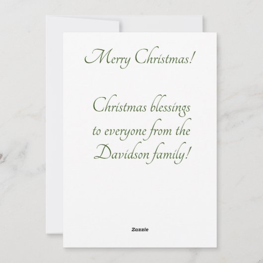 Carte de Noël catholique de visite (Dos)