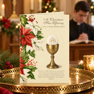 Carte de Noël catholique pour la vocation de sémin