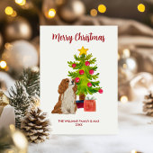 Carte de Noël Cavalier King Charles Spaniel