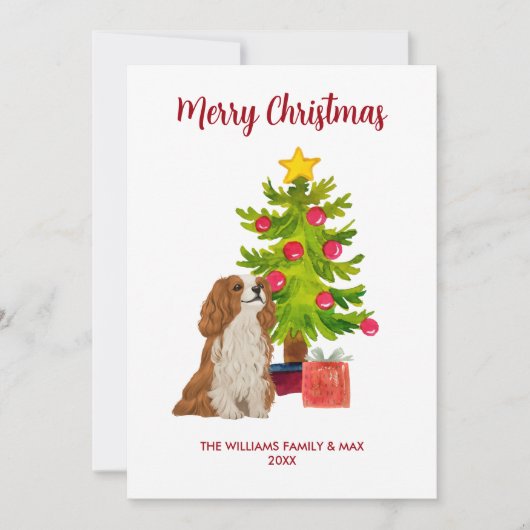 Carte de Noël Cavalier King Charles Spaniel (Devant)