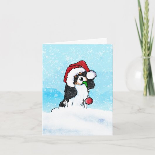 Carte de Noël Cavalier Spaniel (Devant)