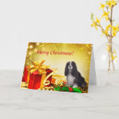 Carte de Noël Cavalier Tri-Color (Fleur jaune)