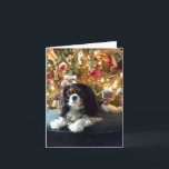 Carte de Noël cavalière d'épagneul du Roi Charles<br><div class="desc">Carte de Noël cavalière d'épagneul du Roi Charles. C'est l'une de mes photographies originales.  Vous pouvez changer le message de l'intérieur mais pas du côté de sortie sur cette carte.</div>