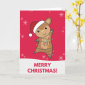 Carte de Noël Cerf Animaux d'hiver (Fleur jaune)