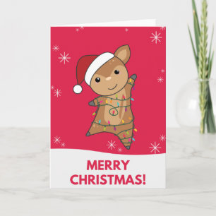 Carte de Noël Cerf Animaux d'hiver