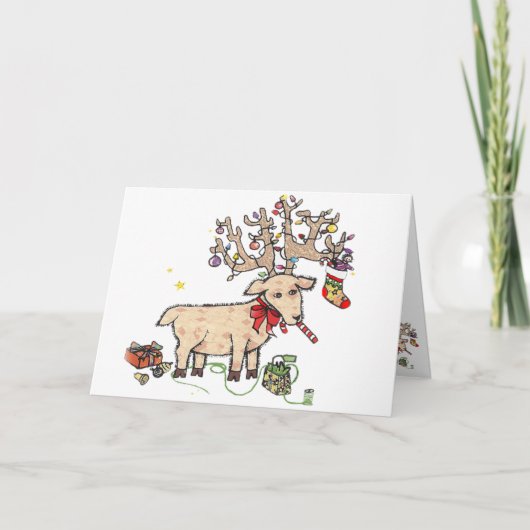 Carte de Noël Cerf de Noël (Devant)