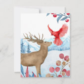 Carte de Noël Cerf et Cardinal (Devant)