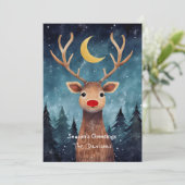 Carte de Noël Cerf fantaisiste (Debout devant)