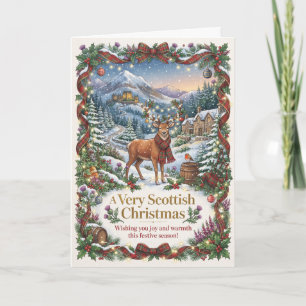Carte de Noël Cerf Très Écossaise