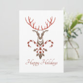 Carte de Noël Cerfs et Sucres de canne (Debout devant)