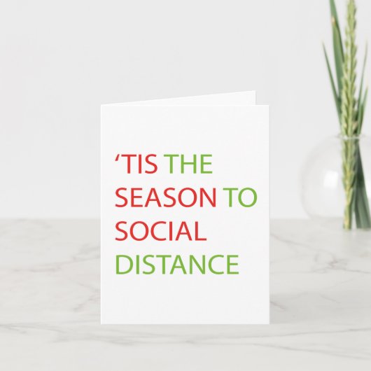 Carte de Noël 'C'est la saison de la distance soci (Devant)